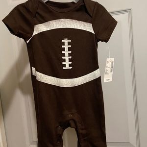 0 to 3 month football one piece outfit